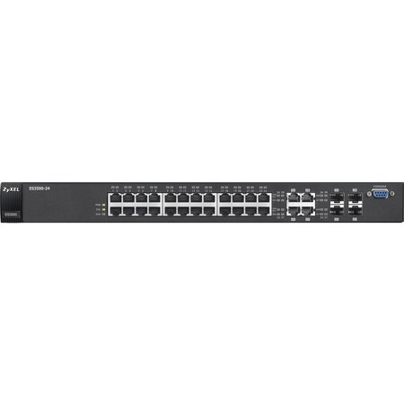 Zyxel Communications Mes3500-24Dc 24Port Layer2 Managed Switch W/4 Dual Personality Gbe Dc MES3500-24DC